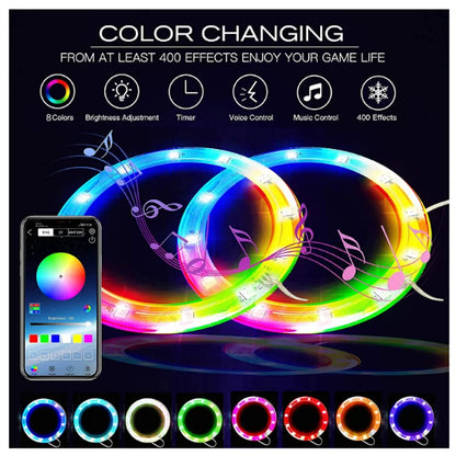 RGB LED Light Strip for PS5 Pro/Slim/Fat Original Console 8 Colors 400+Effects DIY Decoration Gaming Atmosphere Lights for PS5